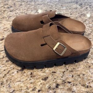 Papillio Brown Suede Boston Clog